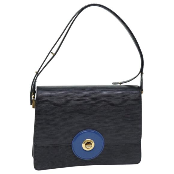 LOUIS VUITTON Epi Bicolor Free Run Shoulder Bag Black Blue M52415 - Picture 1 of 12
